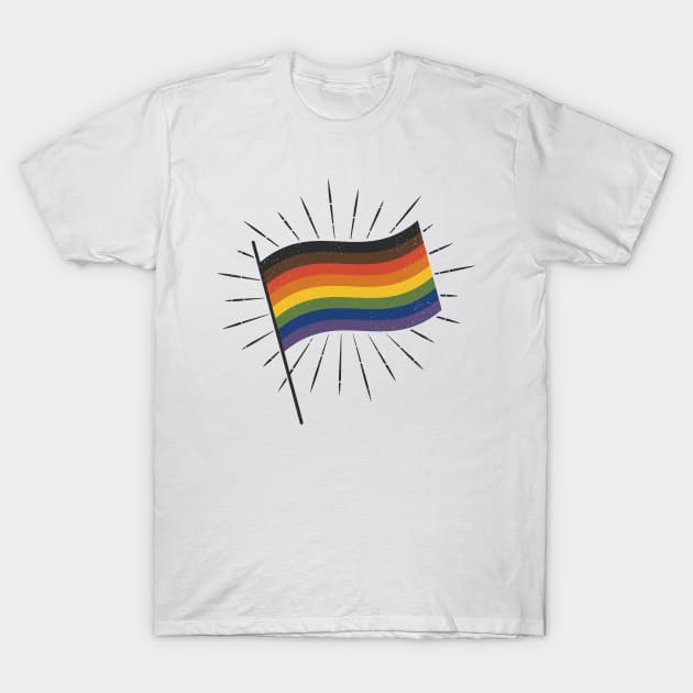 Retro Gay Pride Flag T-Shirt by lavenderhearts